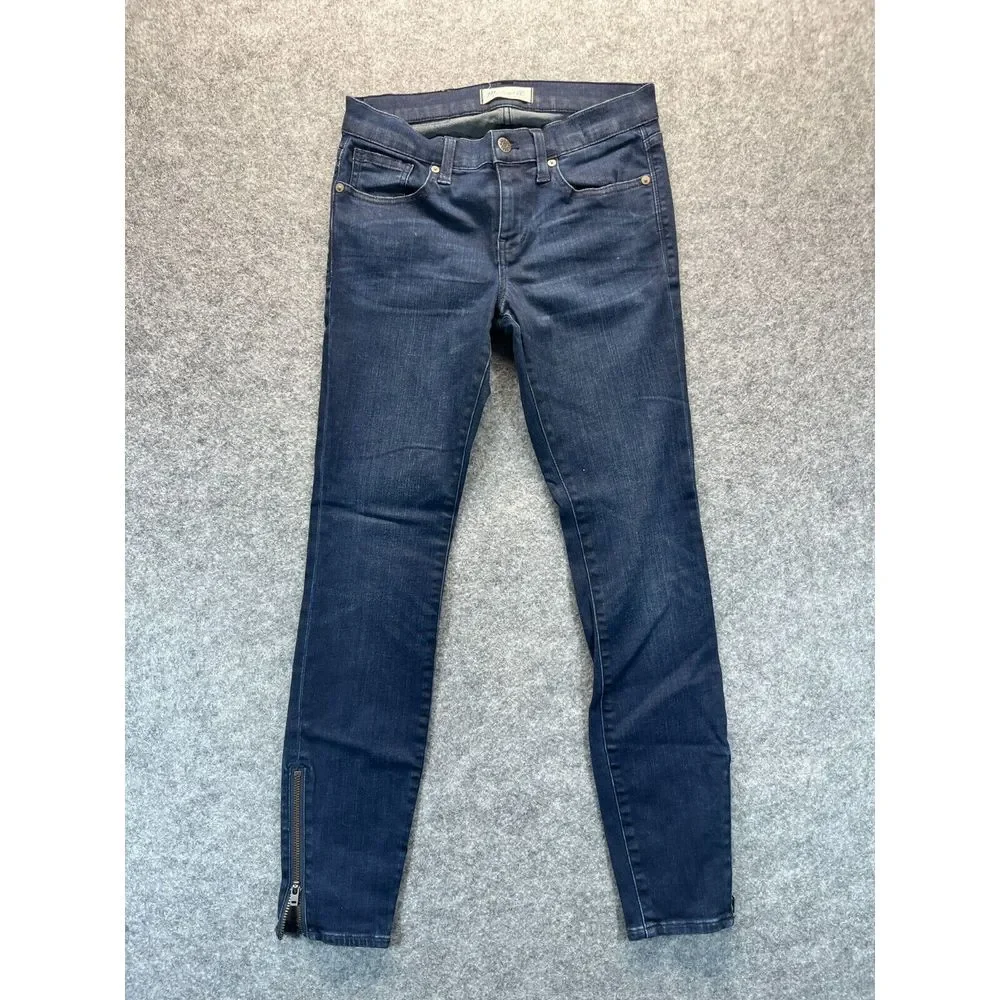 Madewell Jeans Women's 26 Skinny Skinny Dark Blue‎ Stretch Denim Ankle Zip